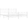 Image de vidaXL Cadre de lit métal sans Matelas et Pied de lit Blanc 193x203 cm