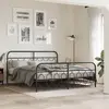 Image de vidaXL Cadre de lit métal sans matelas avec pied de lit noir 183x213cm