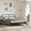 Image de vidaXL Tête de lit de remplacement métal noir 137 cm