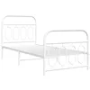 Image de vidaXL Cadre de lit métal sans Matelas avec Pied de lit Blanc 90x190cm