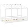 Image de vidaXL Lit pour Enfants avec Toit Blanc 100x200 cm Bois de pin Massif, Cadre de lit pour Enfants, lit pour Enfants en Bois, Meuble pour Enfants