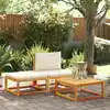 Image de vidaXL Ensemble de canapés de jardin 3 pièces avec coussins en bois d'acacia et rotin