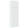 Image de vidaXL Buffet Haut Blanc 80x42,5x249 cm Bois d'ingénierie, Buffet, Armoire de Rangement, Panneau latéral, Armoire, Armoire latérale, Armoire Haute