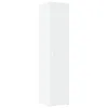 Image de vidaXL Highboard   Bois d'ingénierie blanc, 40 x 42,5 x 185 cm   Armoire de rangement élégante avec compartiments et portes pour chambre à coucher, salon, couloir