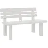 Image de vidaXL Banc de Jardin Blanc 110x52x71 cm polypropylène, Banc d'extérieur, siège de Jardin, Chaise Longue de Jardin, Banc de Parc, Banc de Patio