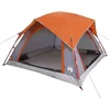 Image de vidaXL Tente de Camping de Cabine 4 Personnes Gris Orange imperméable