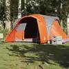 Image de vidaXL Tente familiale à dôme 6 personnes gris et orange imperméable