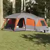 Image de vidaXL Tente familiale avec dôme de porche 9 personnes gris et orange