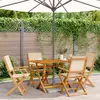 Image de vidaXL Ensemble à manger de jardin 5 pcs beige tissu et bois massif