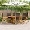 Image de vidaXL Ensemble à Manger de jardin 7pcs noir polypropylène bois massif