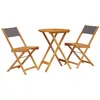 Image de vidaXL Ensemble de Bistro 3 pcs Anthracite Tissu et Bois Massif, Ensemble de Bistro de Jardin, Ensemble de Balcon, Ensemble de Meubles d'extérieur