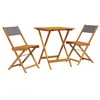 Image de vidaXL Ensemble de Bistro 3 pcs Anthracite Tissu et Bois Massif, Ensemble de Bistro de Jardin, Ensemble de Balcon, Ensemble de Meubles d'extérieur