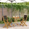 Image de vidaXL Ensemble de bistro 3 pcs noir polypropylène et bois massif