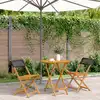 Image de vidaXL Ensemble de bistro 3 pcs noir résine tressée et bois massif