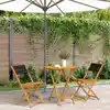 Image de vidaXL Ensemble de bistro 3 pcs noir polypropylène et bois massif