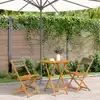 Image de vidaXL Ensemble de bistro 3 pcs gris polypropylène et bois massif