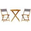 Image de vidaXL Ensemble de Bistro 3 pcs Anthracite Tissu et Bois Massif, Ensemble de Bistro de Jardin, Ensemble de Balcon, Ensemble de Meubles d'extérieur