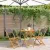 Image de vidaXL Ensemble de bistro 3 pcs anthracite tissu et bois massif