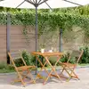 Image de vidaXL Ensemble de bistro 3 pcs gris polypropylène et bois massif