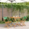 Image de vidaXL Ensemble de bistro 3 pcs motif de feuilles tissu et bois massif