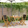 Image de vidaXL Ensemble de bistro 3 pcs noir polypropylène et bois massif