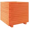 Image de vidaXL Jardinière Cire Marron 50x50x49,5 cm Bois de pin Massif, jardinière d'extérieur, bac à Fleurs, bac à tomates, jardinière de terrasse