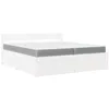 Image de vidaXL Lit avec tiroirs et Matelas Blanc 200x200 cm Bois Massif de pin, Meuble de Chambre à Coucher, lit en Bois, lit avec tiroir, sommier