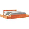 Image de vidaXL Lit avec tiroirs/matelas cire marron 180x200 cm bois massif pin