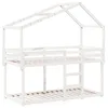 Image de vidaXL Lit superposé avec Toit Blanc 80x200 cm Bois Massif de pin, lit, Cadre de lit, lit Mezzanine, Meuble de Chambre, sommier