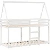 Image de vidaXL Lit superposé avec Toit Blanc 80x200 cm Bois Massif de pin, lit, Cadre de lit, lit Mezzanine, Meuble de Chambre, sommier