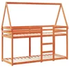 Image de vidaXL Lit superposé avec Toit Cire Marron 80x200cm Bois Massif de pin, lit, Cadre de lit, lit Mezzanine, Meuble de Chambre, sommier