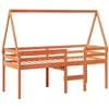 Image de vidaXL Lit Haut sans Matelas Cire Marron 75x190 cm Bois de pin Massif