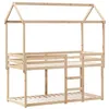 Image de vidaXL Lit superposé avec Toit 90x190 cm Bois Massif de pin, lit, Cadre de lit, lit Mezzanine, Meuble de Chambre, sommier, Cadre de lit superposé
