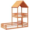 Image de vidaXL Lit superposé sans Matelas Cire Marron 80x200 cm pin Massif