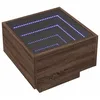Image de vidaXL Table d'appoint et LED chêne Marron 40x40x30 cm Bois ingénierie, Bout de canapé, Table de canapé, Table de Salon, Table d'accent