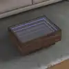 Image de vidaXL Table basse avec LED chêne marron 70x50x30 cm bois d'ingénierie