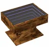 Image de vidaXL Table Basse avec LED chêne fumé 70x50x45 cm Bois d'ingénierie, Table d'appoint, Table de Salon, Table latérale, Bout de canapé, Table Centrale