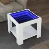 Image de vidaXL Table basse avec LED blanc 53x53x45 cm bois d'ingénierie