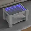 Image de vidaXL Table basse avec LED gris béton 73x53x45 cm bois d'ingénierie