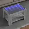 Image de vidaXL Table basse avec LED sonoma gris 73x53x45 cm bois d'ingénierie