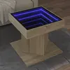 Image de vidaXL Table basse avec LED chêne sonoma 50x50x45 cm bois d'ingénierie