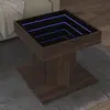 Image de vidaXL Table basse avec LED chêne marron 50x50x45 cm bois d'ingénierie