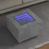 Image de vidaXL Table basse avec LED gris béton 60x60x40 cm bois d'ingénierie