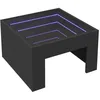 Image de vidaXL Table Basse avec LED Infini Noir 50x50x30 cm, Table d'appoint, Table de Salon, Table latérale, Bout de canapé, Table Centrale