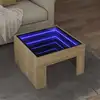 Image de vidaXL Table basse avec LED infini chêne sonoma 50x50x30 cm