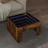 Image de vidaXL Table basse avec LED infini chêne fumé 50x50x30 cm