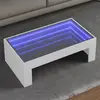 Image de vidaXL Table basse avec LED infini blanc 90x50x30 cm