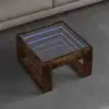 Image de vidaXL Table basse avec LED infini chêne fumé 50x53x30 cm