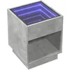Image de vidaXL Table Basse avec LED Infini Gris béton 40x40x50 cm, Table d'appoint, Table de Salon, Table latérale, Bout de canapé, Table Centrale