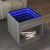 Image de vidaXL Table basse avec LED infini sonoma gris 50x50x50 cm